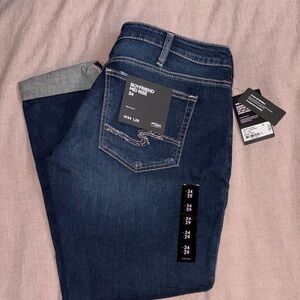 Silver Jeans Boyfriend Mid Rise Dark Blue Denim